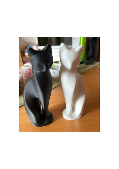 2'li Set Modern Kedi Biblo, 22 Cm Siyah Beyaz Dekoratif Kedi Figürü, Pinterest Obje