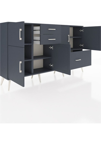 Arges Konsol 5 Raflı 3 Çekmeceli 5 Kapaklı 176x30x99 Antrasit-antrasit Antrasit - Antrasit Arges Konsol 5 Raflı 3 Çekmeceli 5 Kapaklı 176x30x99 Antrasit-antrasit Antrasit - Antrasit