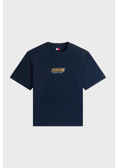 Tommy Jeans Logolu Pamuklu Regular Fit Bisiklet Yaka T Shirt Erkek T Shirt Dm0dm22546 C1g Lacivert