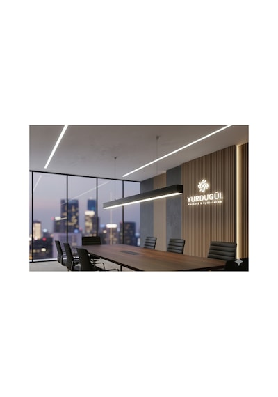 100cm Dekoratif Siyah Alüminyum Kasa Lineer Sarkıt Led Armatür - 6500k Beyaz Işık .
