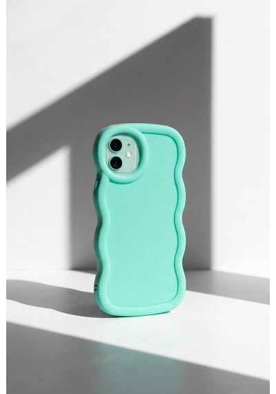 Apple iPhone 11 Pro Uyumlu Dalgalı Tasarım Kamera Korumalı Mat Silikon-54241 Yeşil