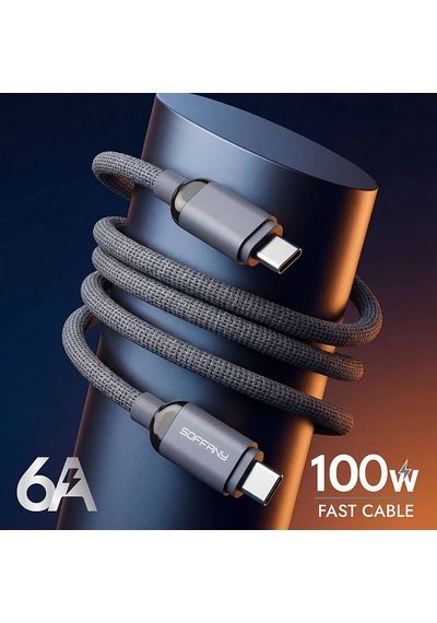 T1798 100w Süper Hızlı Şarj Kablosu 6a Type-c To Type-c Örgülü Da