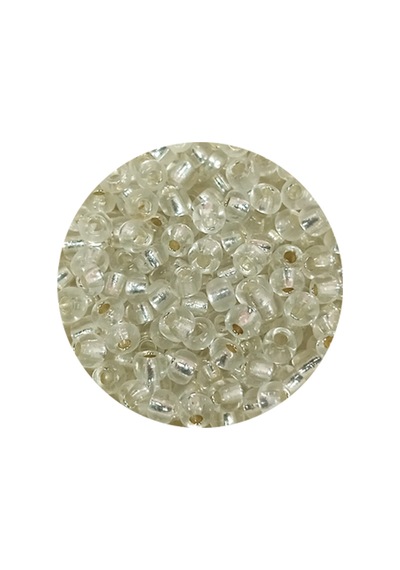 Dökme Cam Kum Boncuk 8/0 3 Mm - 60 Gram - Şeffaf Gümüş - Bnc201