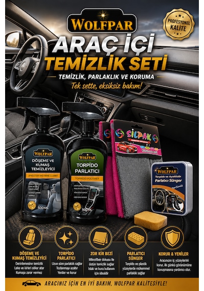 Araç İçi Temizlik Seti Döşeme, Torpido Ve İç Mekan Bakım Seti 1