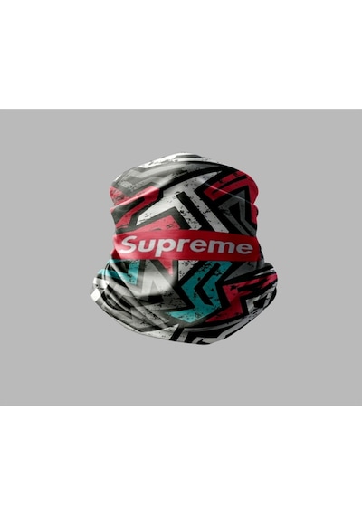 Buffalo Supreme Tasarımlı Motorcu Buff Maske Outdoor Boyunluk Unisex Bandana Siyah