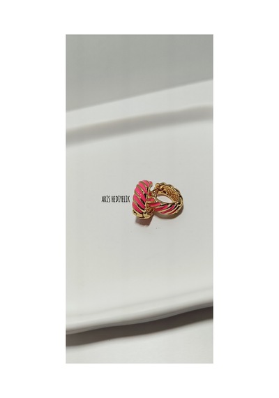 Simetrik Çizgili Küpe Pembe - 727005661 Pembe