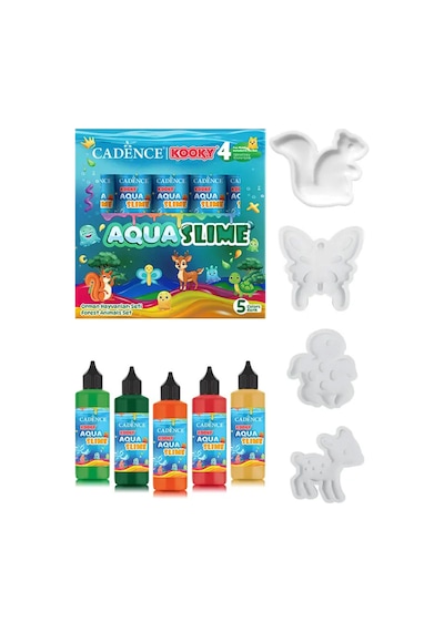 Aqua Slime - Kendin Yap Oyuncak Seti - Orman Hayvanları Seti 5x90ml