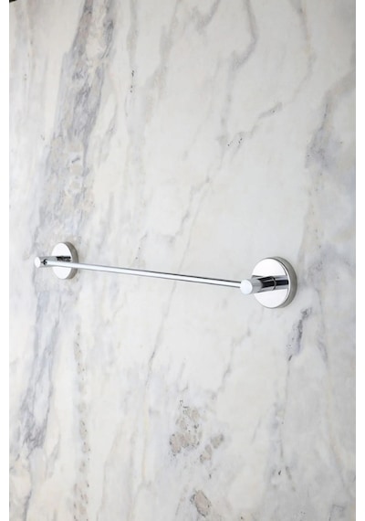 MultiStore Krom Uzun Havluluk/Tuvalet Kağıtlığı/Bornoz Askısı/Diş Fırçalık 4'lü Banyo Aksesuar Seti Krom