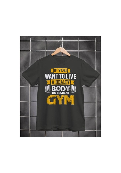 Segungear Live Healty Erkek Regular Fit Baskılı Spor Tişört Gri - 931643760 Gri