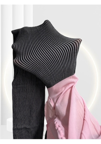 Pierre Cardin Paris Kairos Çift Renk Çizgili Modern 40 Den Kalın Pembe