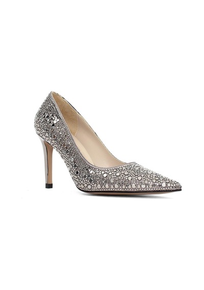 Kadın Platin Parlak İnce Topuklu Stiletto