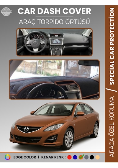 Mazda 6 2007-2013 Torpido Örtüsü Panel Halısı Koruma Torpido Koruma Araca Özel Kaymaz Kolay Montaj - 338 Stiloto