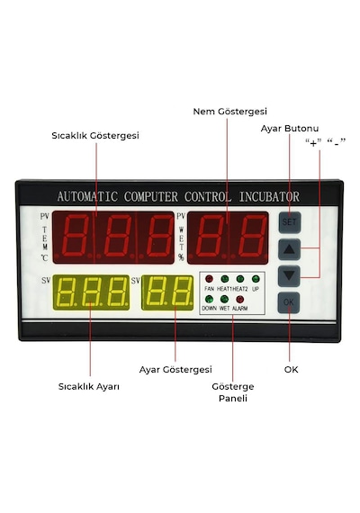 Xm-18 Ac 220v Dijital Nem Ve Sıcaklık Kontrol Cihazı Otomatik Kuluçka İnkübatör Termostat