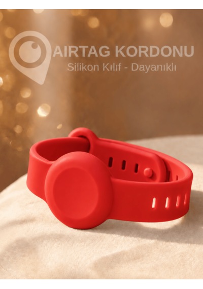 Beylini Airtag Yuvalı Bileklik Çocuk Yaşlı Alzahimer Demans  Bilekliği Boş Airtag Yuvalı Renkli Kırmızı
