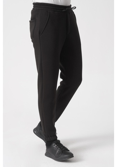 White Stone São Paulo 2424 Pamuklu Likralı Slim Fit Eşofman Altı Siyah Siyah