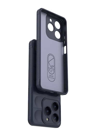 Realme C63 Kılıf Kamera Korumalı Esnek Silikon Parmak Şeritli Pazarplus Lacivert