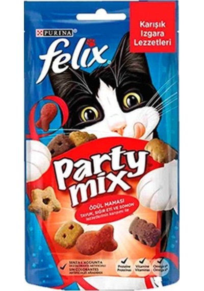 Felix Party Mix Karışık Izgara Lezzetleri Kedi Ödül Maması 60 G