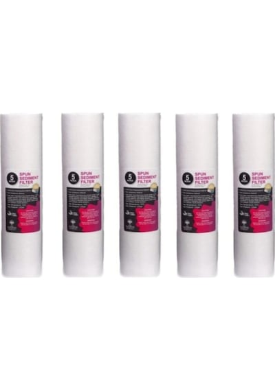 Su Arıtma Cihazı Filtresi 5 Mikron 10"inç Sediment Spun Filtre 5 Adet