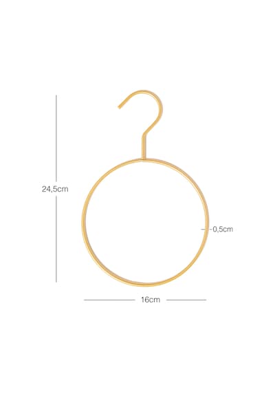 Ocean Home Textile 4'lü Halka Altın Renk Metal Aksesuar Askısı 24.5 X 16 X 0.5 Cm