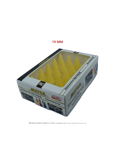 Bijon Kapağı Sivri 19 Mm Sarı 20 Li Set