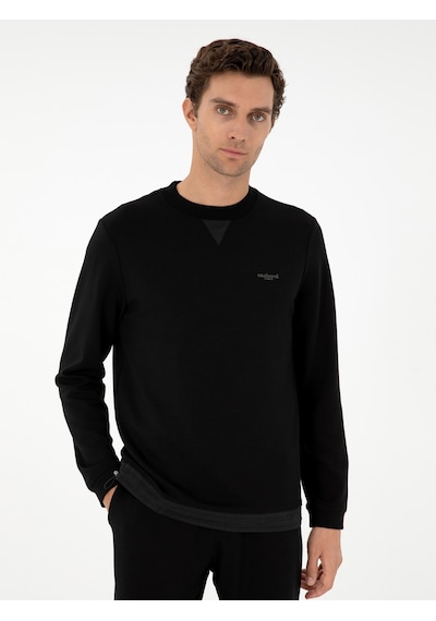Siyah Regular Fit Sweatshirt