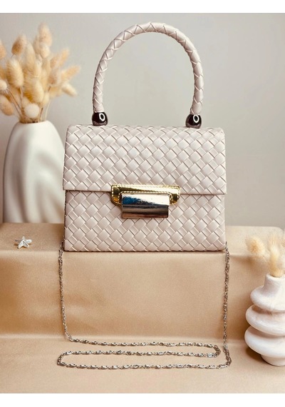 Elora Atelier Elora Örgü Desen Ekru Çanta Çok Renkli