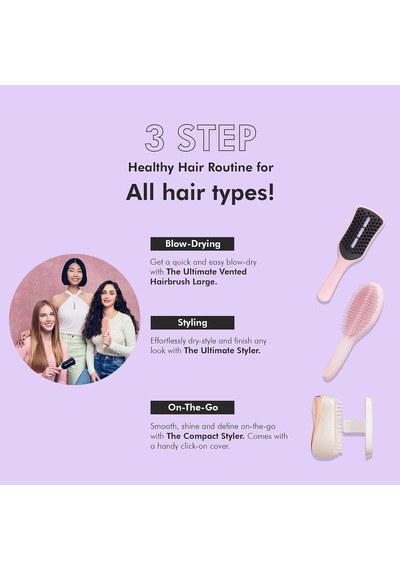 Compact Styler Rose Gold Ivory Kapaklı Saç Fırçası - Seyahat Ve Çanta Boy Tarak