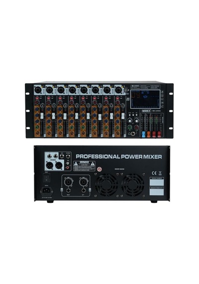 Midex Mx-2400u Rack Tipi Power Mikser 2x600w 8 Kanal Usb-bt Amfili Mixer Efektli