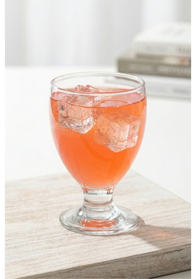 Lav Alara Cam Meşrubat Bardağı 6'lı 290 ml Tablalı (Tatlı Servisi , Dondurmalık , Su Bardağı )