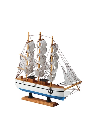 Dekoratif Ahşap El Yapımı Yelkenli Gemi Maketi Masaüstü Biblo Ev Ofis Hediyesi 40 Cm. Model F