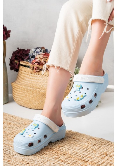 N Moda Unisex Deniz Sabo Doktor Hemşire Hastane Confort Sandalet Mavi