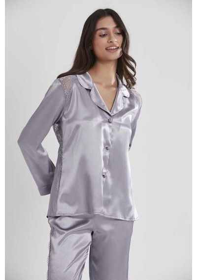 Pierre Cardin Royal Kadın Sırtı Dantel Saten Pijama Takımı 1438 001