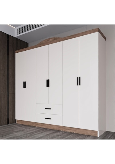 Bianca 6 Kapılı 2 Çekmeceli Gardrop Geniş Dolap & Elbise Dolabı Atlantik Çam & Beyaz Atlantik Çam - Beyaz Bianca 6 Kapılı 2 Çekmeceli Gardrop Geniş Dolap & Elbise Dolabı Atlantik Çam & Beyaz Atlantik Çam - Beyaz