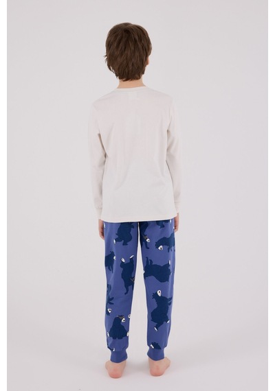 Rolypoly Erkek Çocuk Beyaz Pijama Takımı Rp3658-c-v1