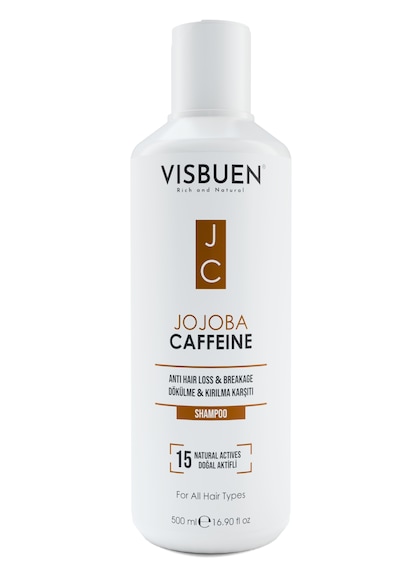 Visbuen Jojoba Kafein 15 Doğal Aktifli Saç Dökülmesine Karşı Şampuan 500 ML