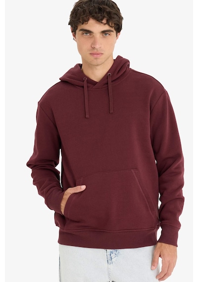 Defacto Regular Fit Kapüşonlu İçi Yumuşak Tüylü Bordo Erkek Sweatshirt X8283az/br230 Bordo