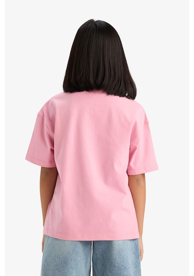 DeFacto Kız Çocuk Oversize Geniş Kalıp Bisiklet Yaka Baskılı Kısa Kollu Tişört E0386A825SMPN666 Pembe DeFacto Kız Çocuk Oversize Geniş Kalıp Bisiklet Yaka Baskılı Kısa Kollu Tişört E0386A825SMPN666 Pembe