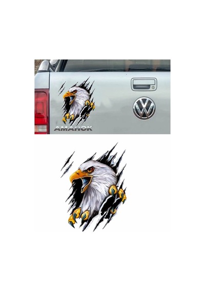 2 Adet Kartal Resmi Sticker Etiket 14 Cm
