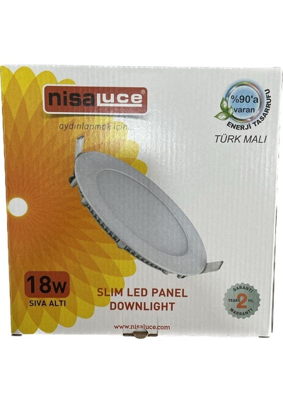 Nisaluce 18w Sıva Altı Yuvarlak Led Panel 6500k Diğer