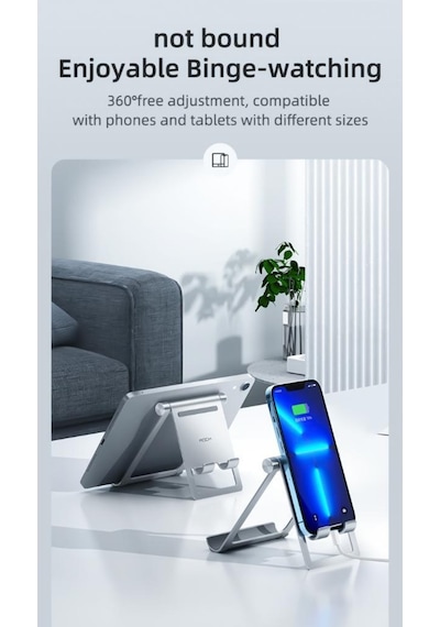 Tablet Ve Telefon Standı Masaüstü Katlanabilir Multifonksiyon Metal