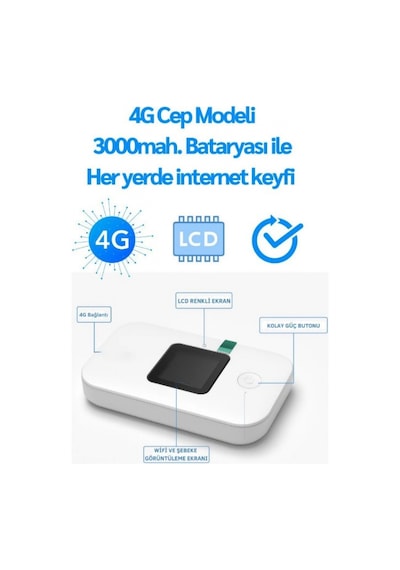 4g/5g A8-e Mobil Sim Kartlı Wifi Router 300mbps Kablosuz 3000mah Taşınabilir Hotspot Cep Modem