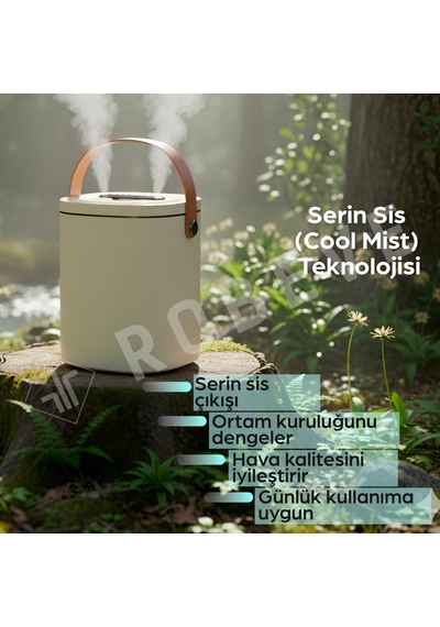 Robeve 1.8 Litre Rgb Işıklı Buhar Makinesi Hava Nemlendirici Aroma Difüzörü Çift Spreyli Ultrasonik Nem Makinesi Düşük Enerji Tüketimli Ev, Ofis, Bebek Odası Için
