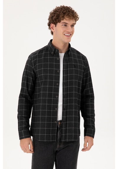 U.s. Polo Assn. Erkek Siyah Gömlek Desenli 50296597-vr046 Siyah