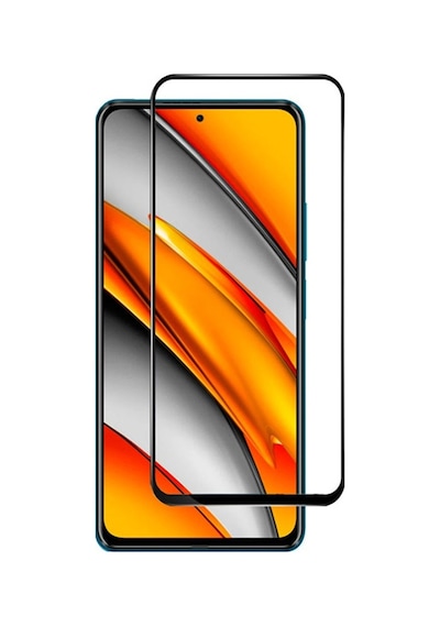 Microcase Xiaomi Poco F3 Tam Kaplayan Çerçeveli Tempered Cam Ekran Koruyucu