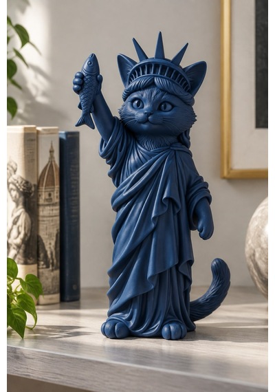 Özgürlüğün Kedisi Figürlü Dekoratif Biblo - Büyük Boy - 22cm 95777418