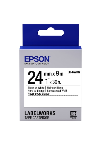 Epson Lk-6Wbvn Siyah Üzeri Beyaz 24 MM 7  Metre Etiket