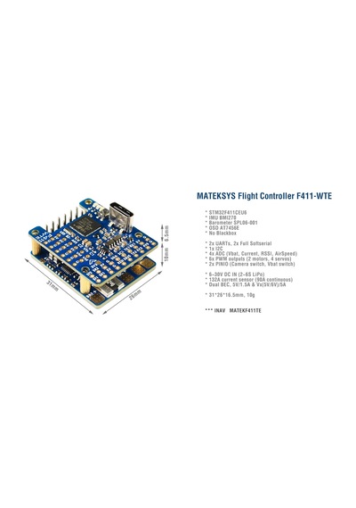 MATEK F411-WTE Uçuş Kontrol Kartı Otopilot