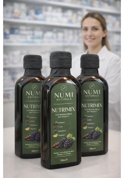 Nutrimix Karadut & Keçiboynuzu Pekmezli Bitkisel Karışım C Vitaminli Katkısız 150 Gr