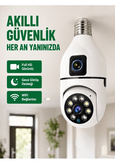 Wifi Ampul Güvenlik Kamerası 1080p Full Hd Gece Görüşlü Ve Hareket Algılamalı Aklby-bsva58