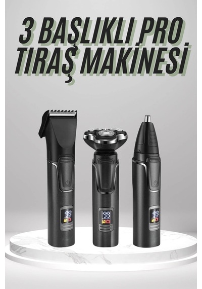 Dijital Göstergeli 3 Başlıklı Tıraş Makinesi Islak Kuru Lazer Öncesi Günlük Krgltgsxjl0h263ulym